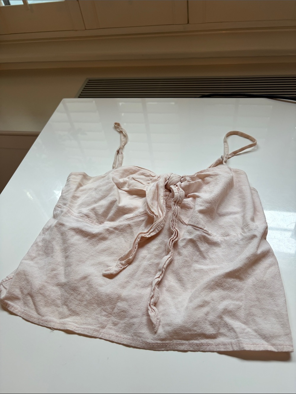 Brandy Melville Light Pink Tie-Front Tank Top